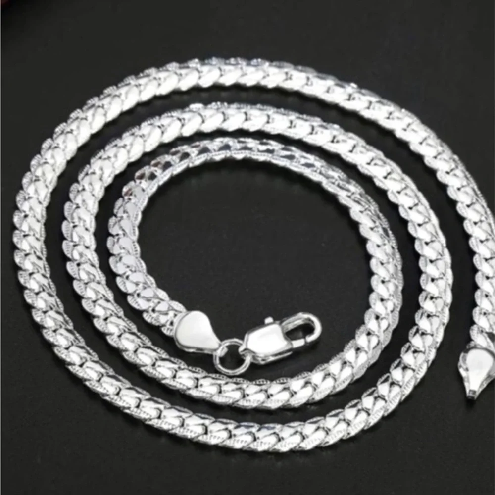 18k white gold over Titanium 26” chain 5mm heavy plating